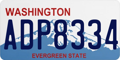 WA license plate ADP8334