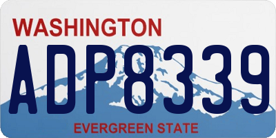 WA license plate ADP8339