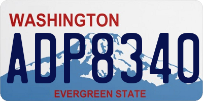WA license plate ADP8340