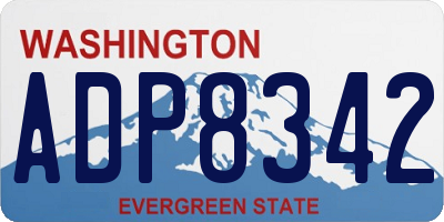 WA license plate ADP8342