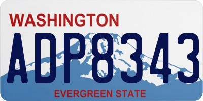 WA license plate ADP8343