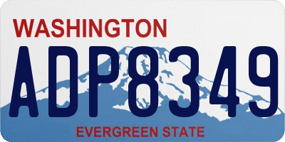 WA license plate ADP8349