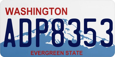 WA license plate ADP8353
