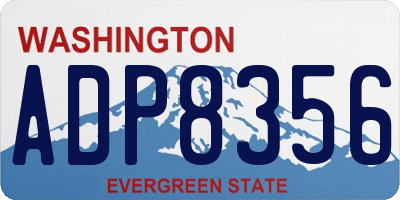 WA license plate ADP8356