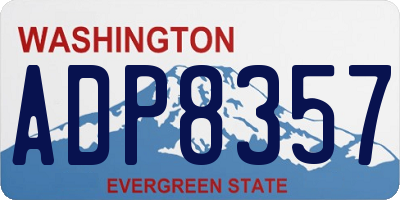 WA license plate ADP8357