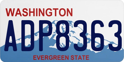 WA license plate ADP8363