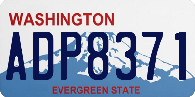 WA license plate ADP8371