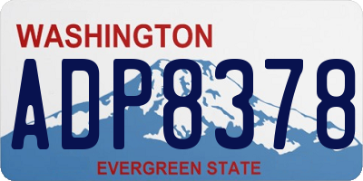 WA license plate ADP8378