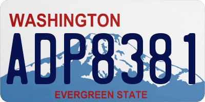WA license plate ADP8381