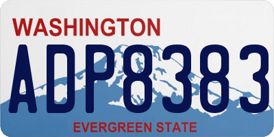 WA license plate ADP8383