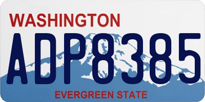 WA license plate ADP8385
