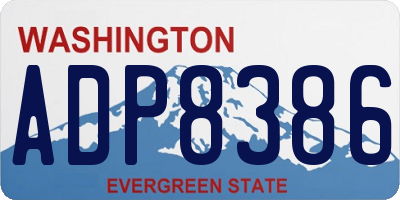 WA license plate ADP8386