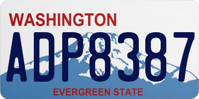 WA license plate ADP8387