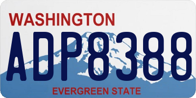 WA license plate ADP8388