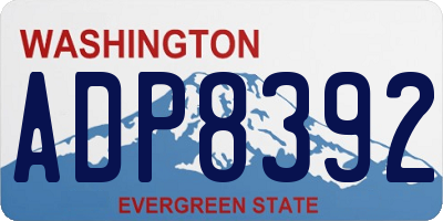 WA license plate ADP8392