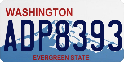 WA license plate ADP8393