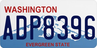 WA license plate ADP8396
