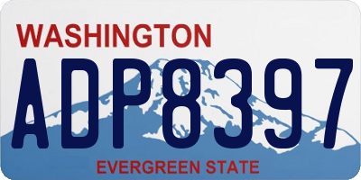 WA license plate ADP8397