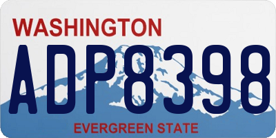 WA license plate ADP8398