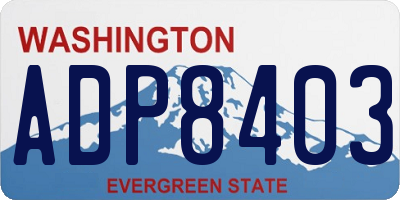 WA license plate ADP8403