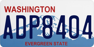 WA license plate ADP8404