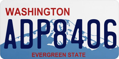 WA license plate ADP8406