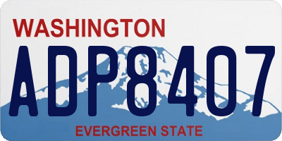 WA license plate ADP8407
