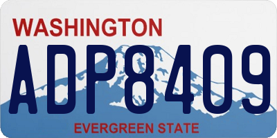 WA license plate ADP8409
