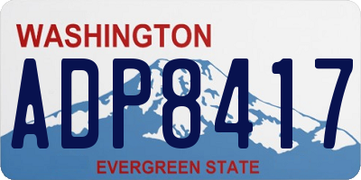 WA license plate ADP8417