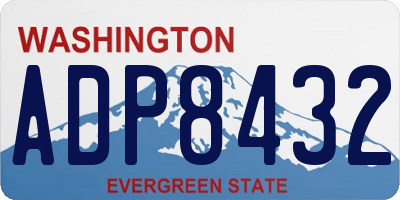 WA license plate ADP8432
