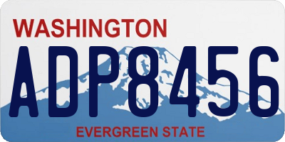 WA license plate ADP8456