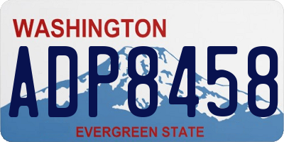 WA license plate ADP8458