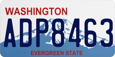 WA license plate ADP8463