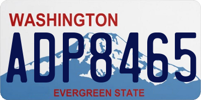 WA license plate ADP8465