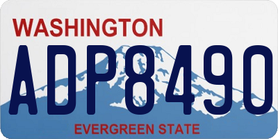 WA license plate ADP8490