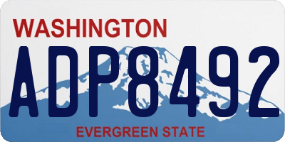WA license plate ADP8492