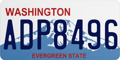 WA license plate ADP8496