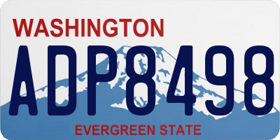 WA license plate ADP8498