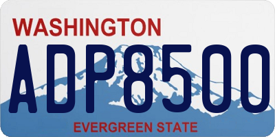 WA license plate ADP8500