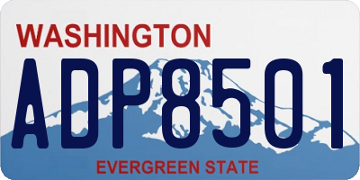 WA license plate ADP8501