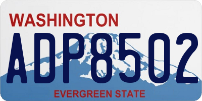 WA license plate ADP8502