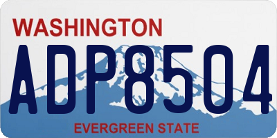 WA license plate ADP8504