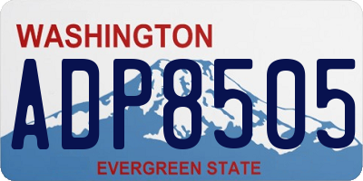 WA license plate ADP8505