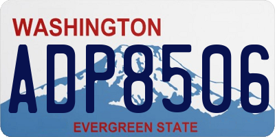 WA license plate ADP8506