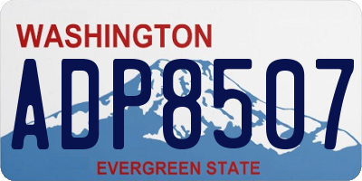 WA license plate ADP8507