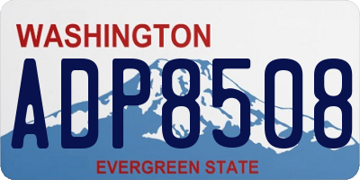 WA license plate ADP8508