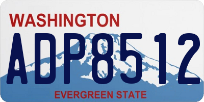 WA license plate ADP8512