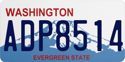 WA license plate ADP8514