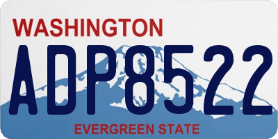 WA license plate ADP8522
