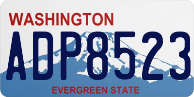 WA license plate ADP8523